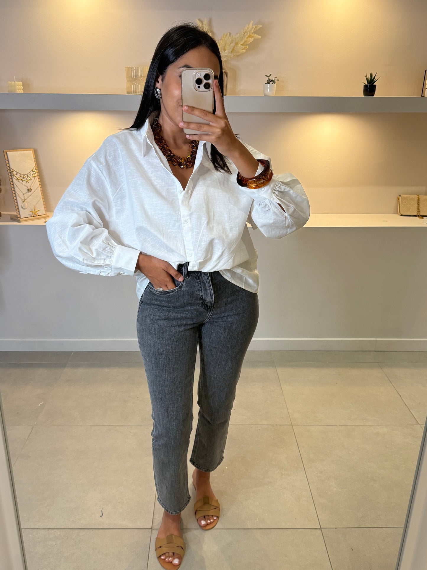 Jean droit taille haute