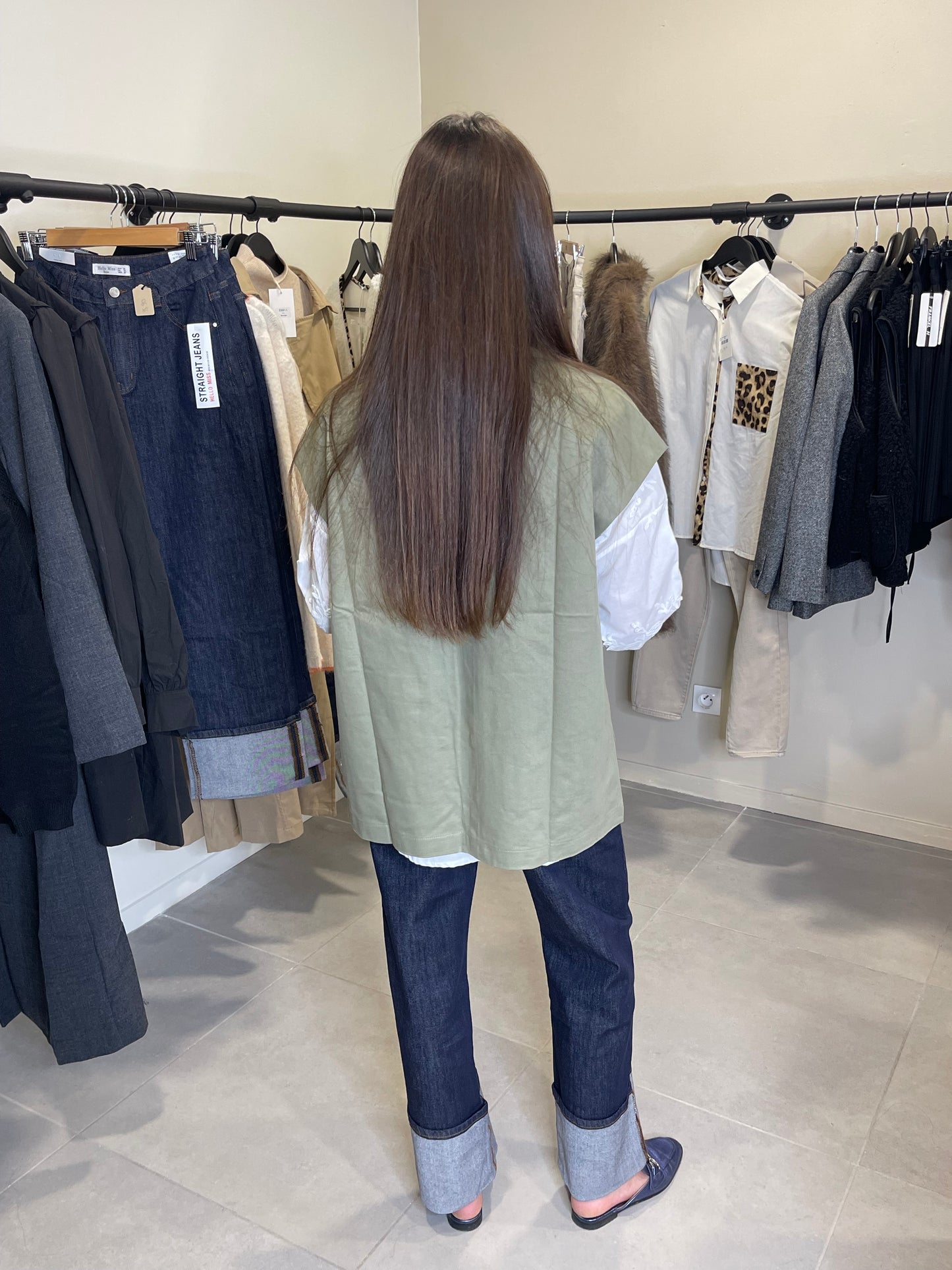 Veste kaki sans manches