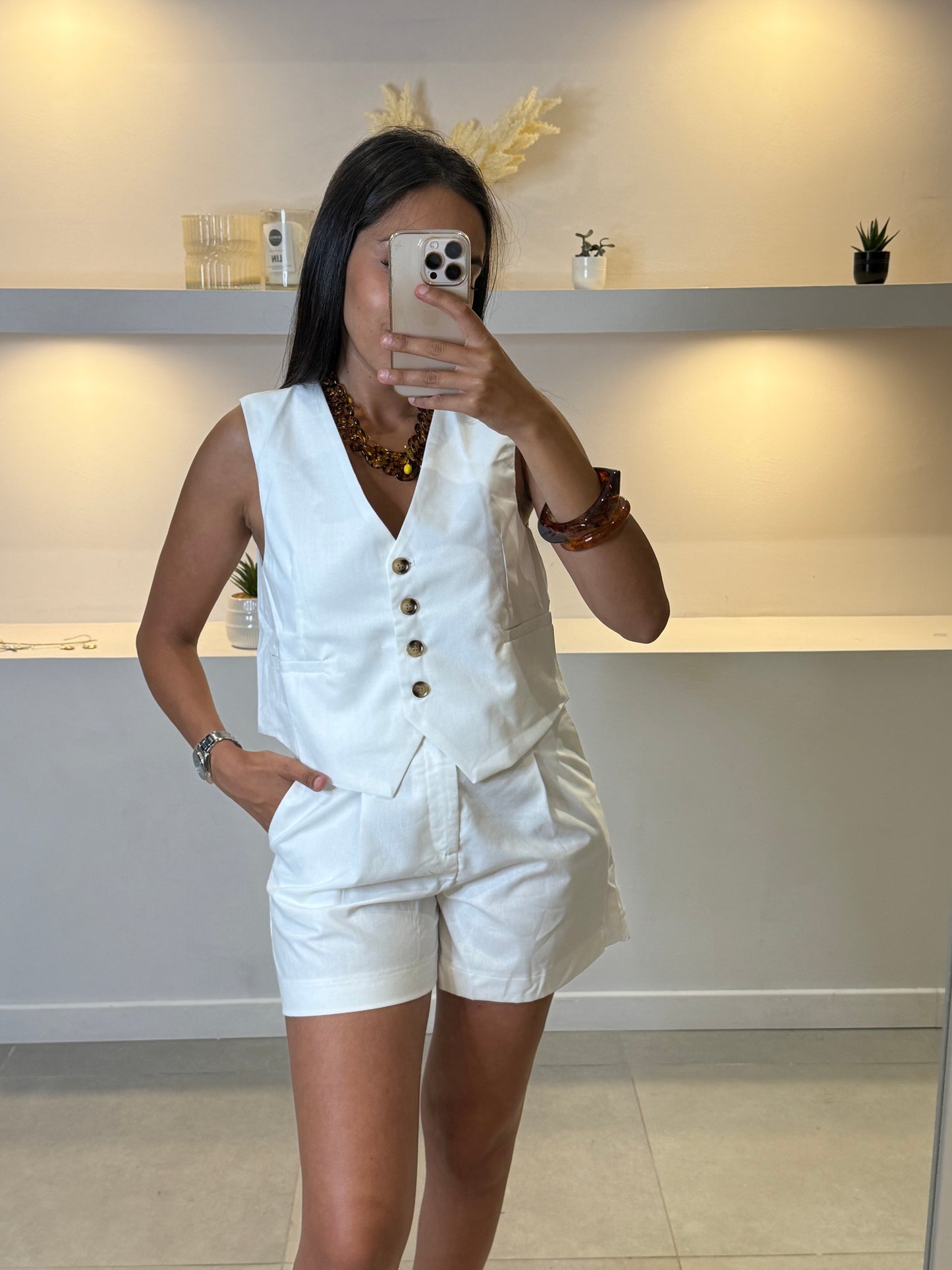 Ensemble bolero + short blanc