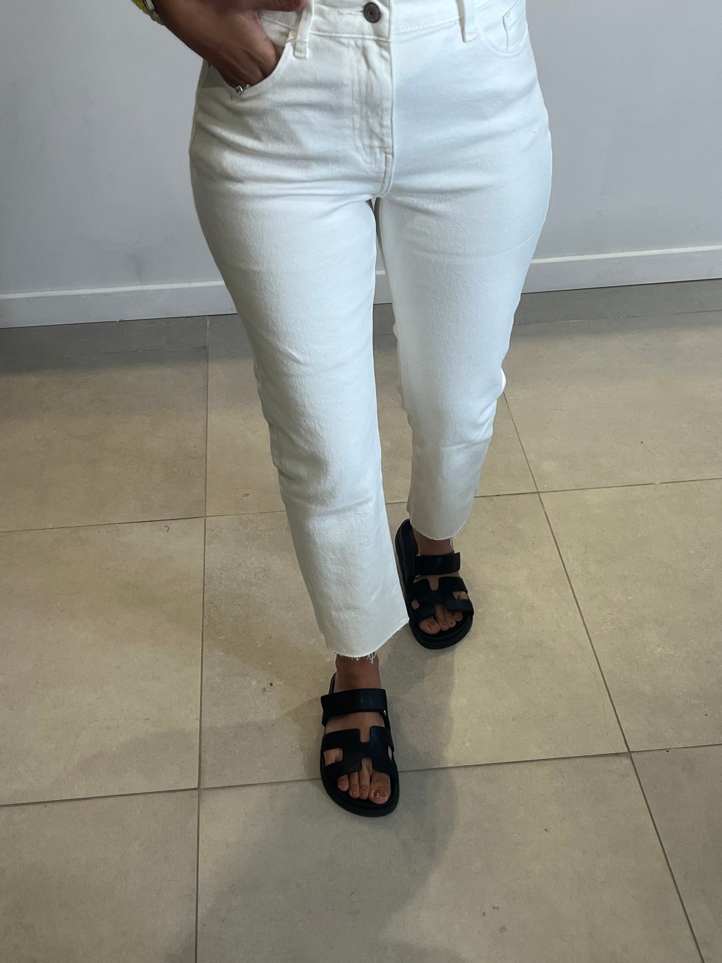 Jean droit taille haute