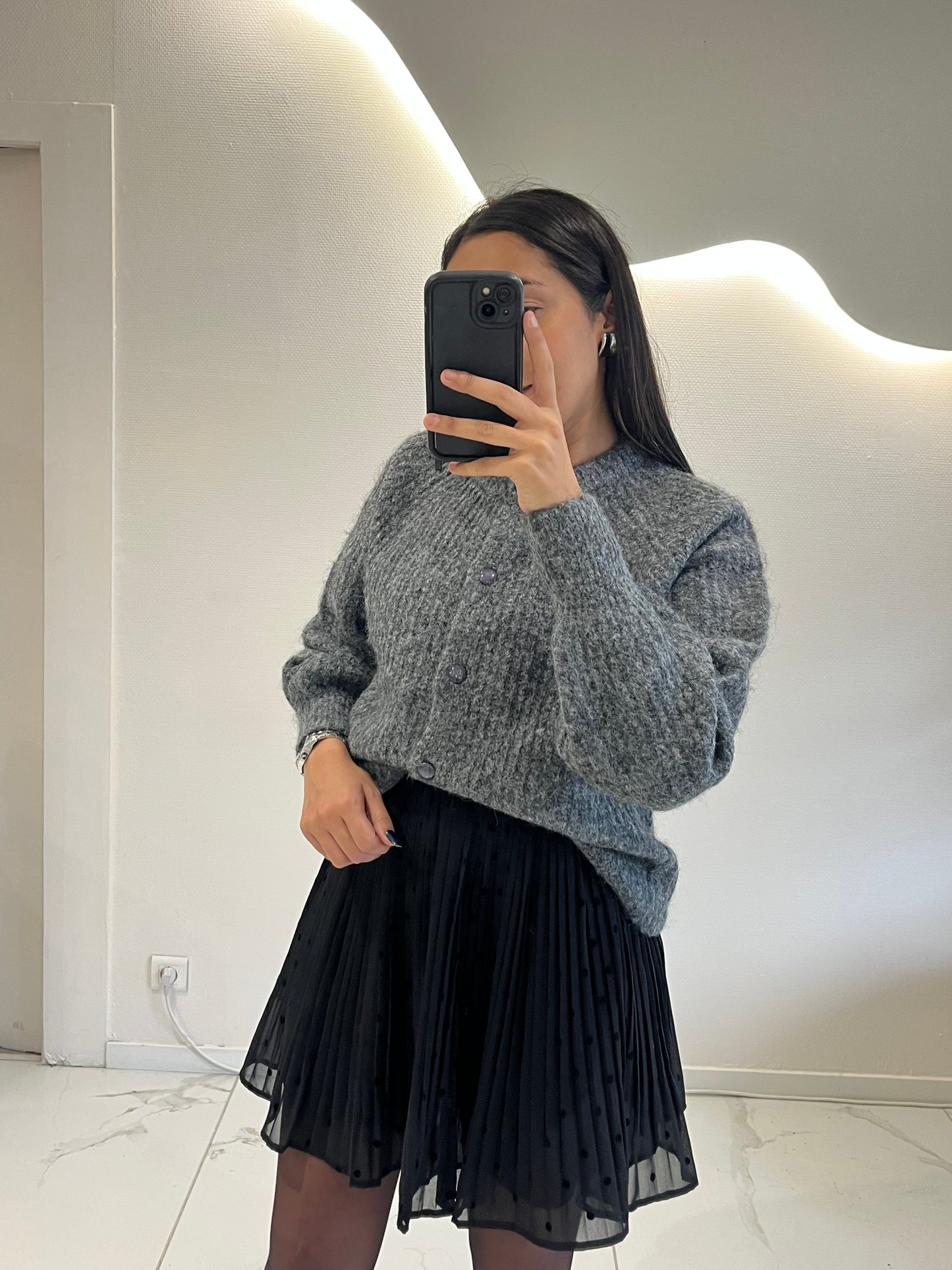 Gilet  cardigan gris
