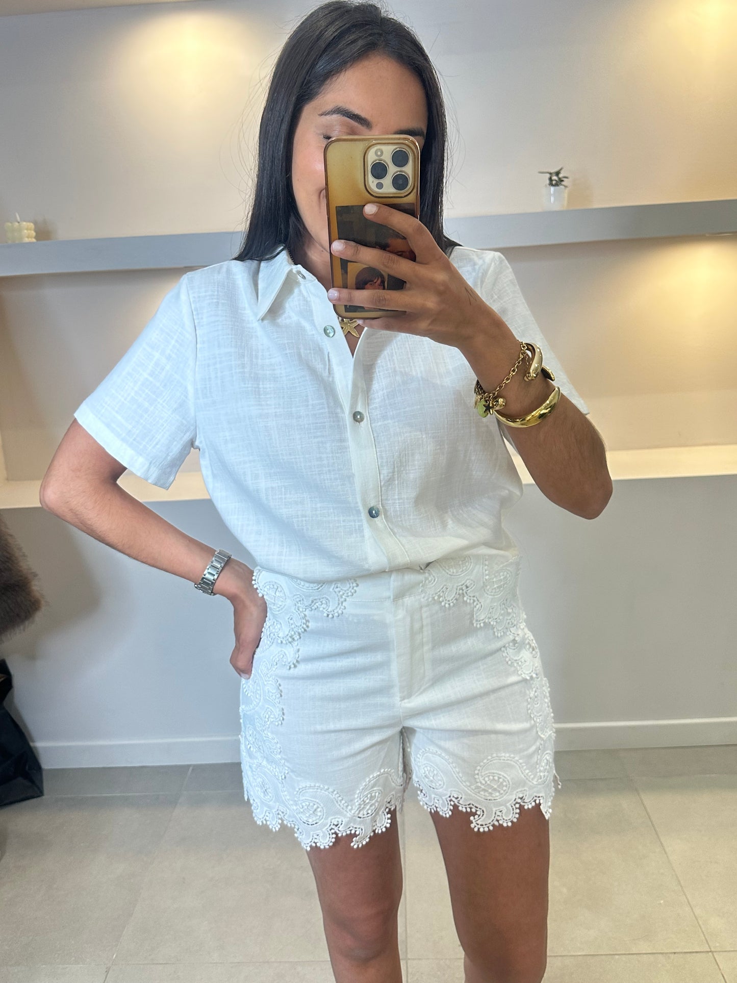 Ensemble short dentelle