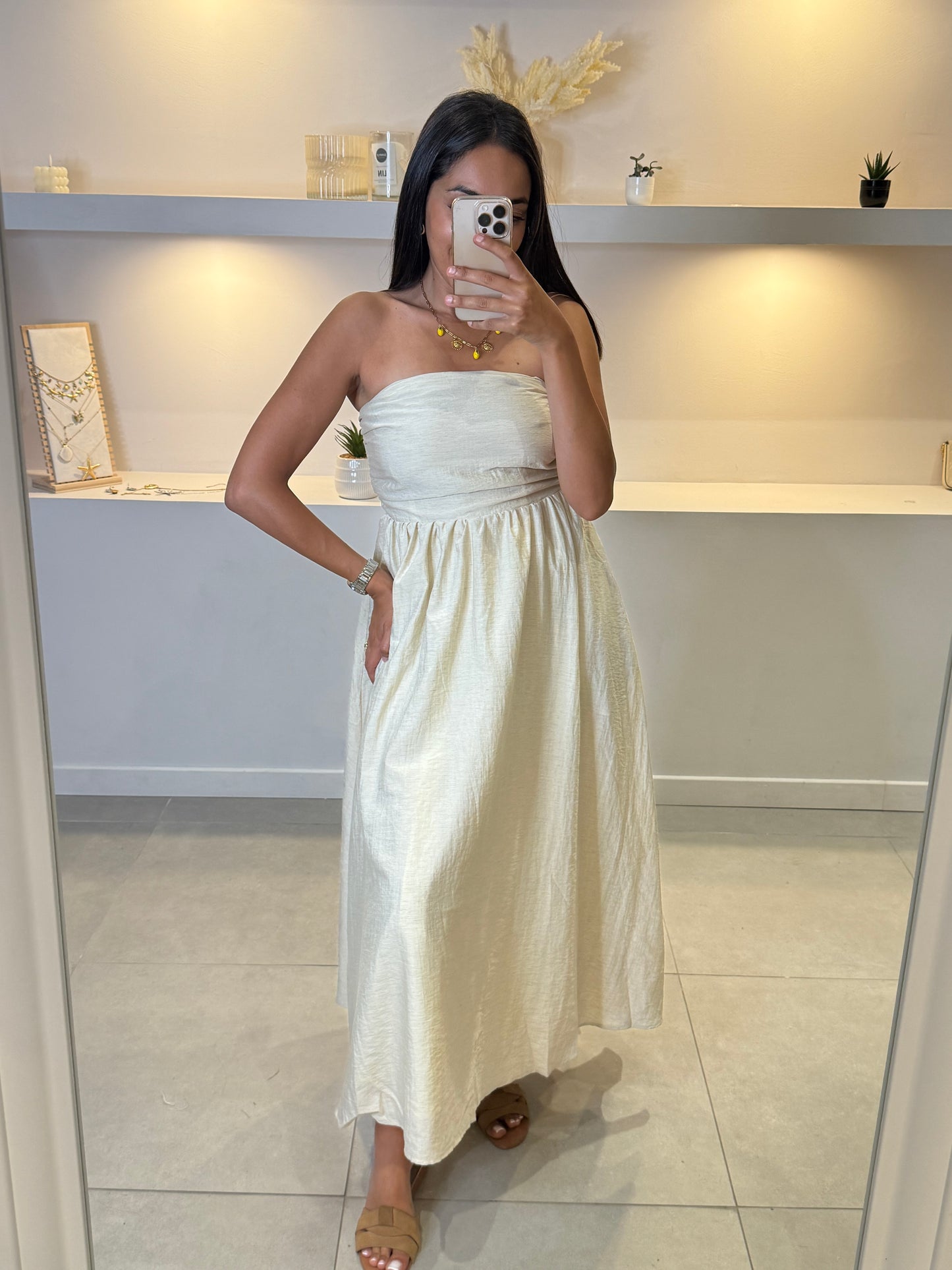 Robe bustier lin