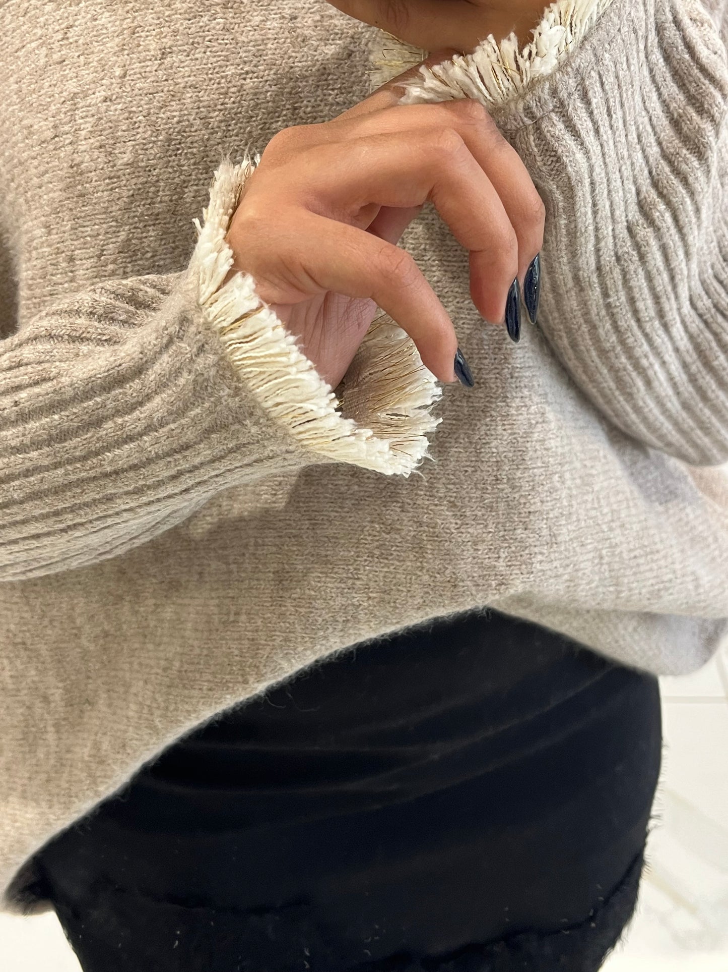 Pull oversize beige