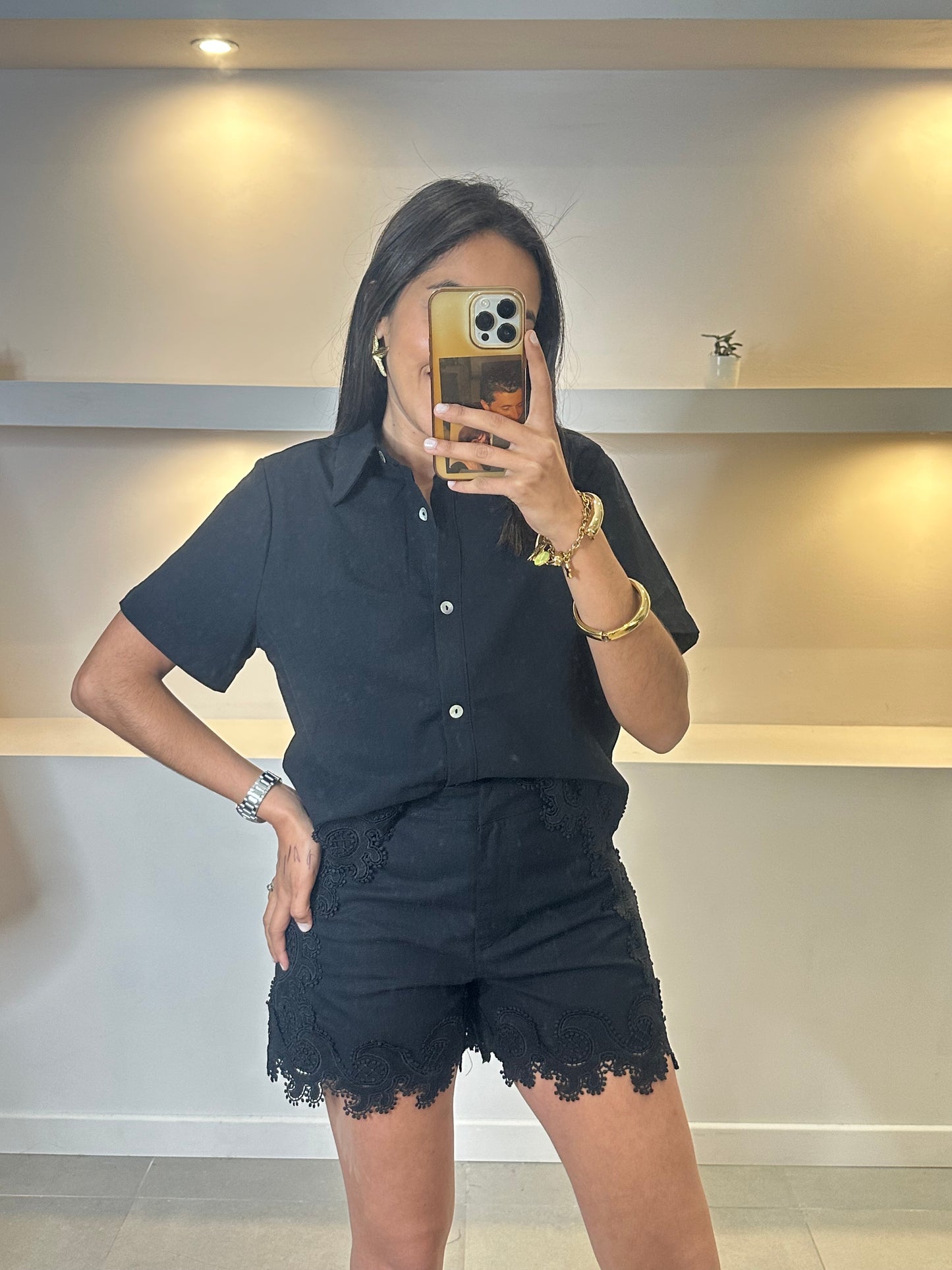 Ensemble short dentelle