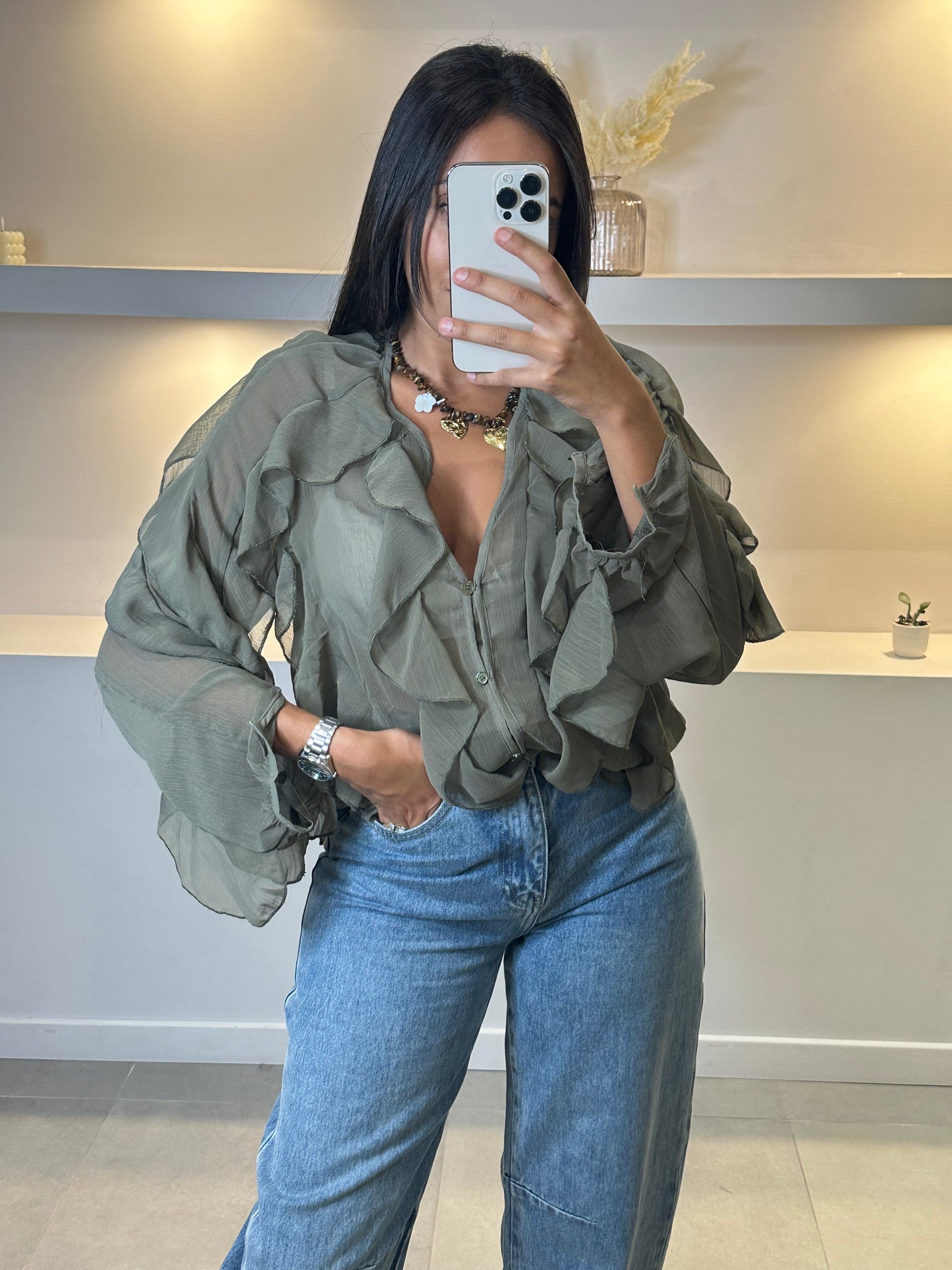 BLOUSE FLUIDE A VOLANTS