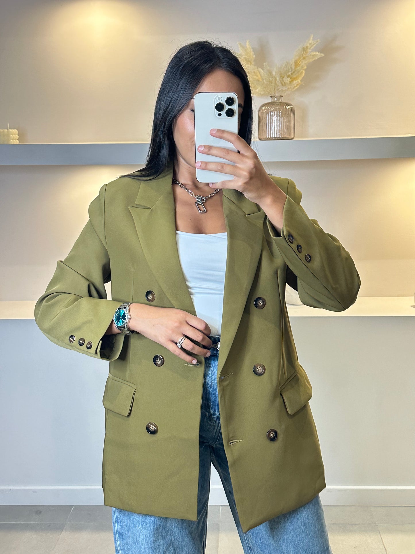 VESTE BLAZER VERT