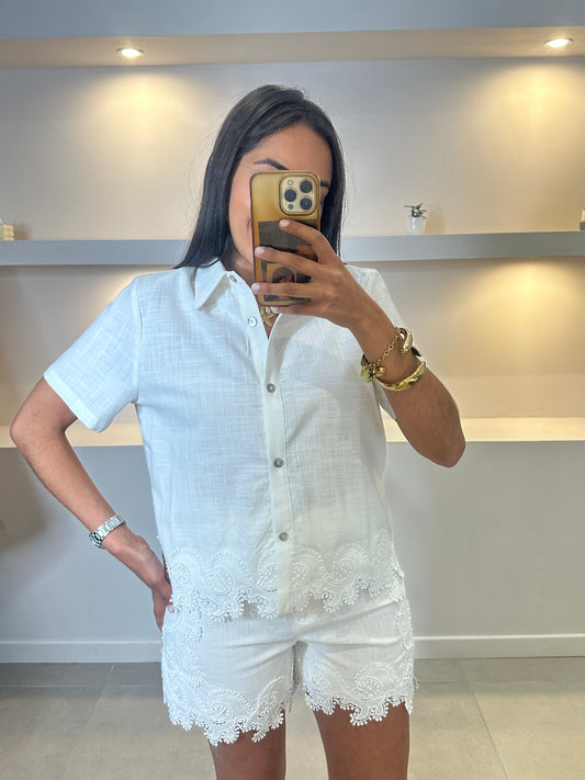 Ensemble short dentelle