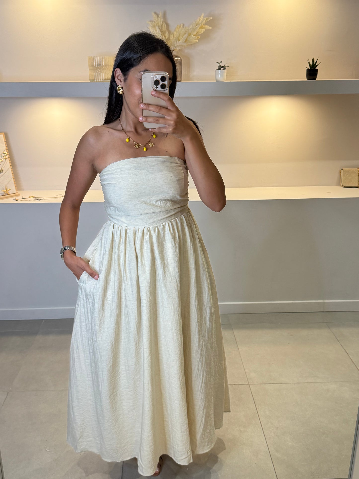 Robe bustier lin