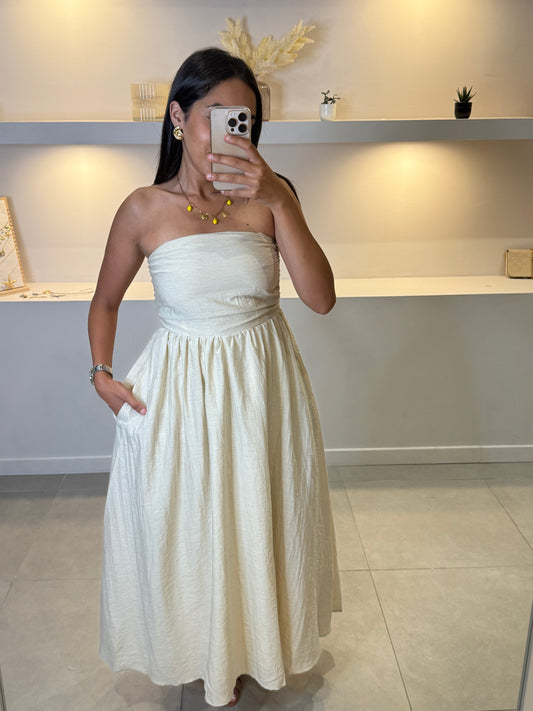 Robe bustier lin