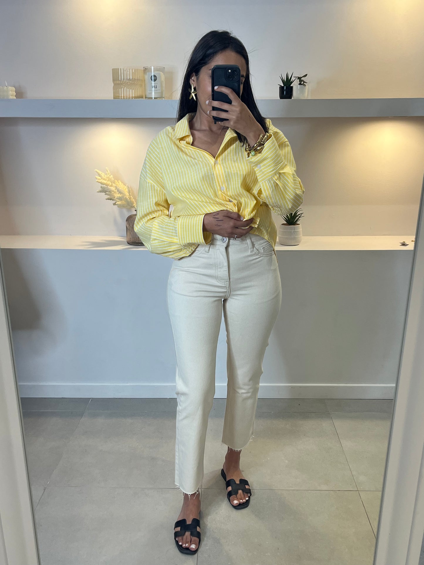 Jean droit  taille haute