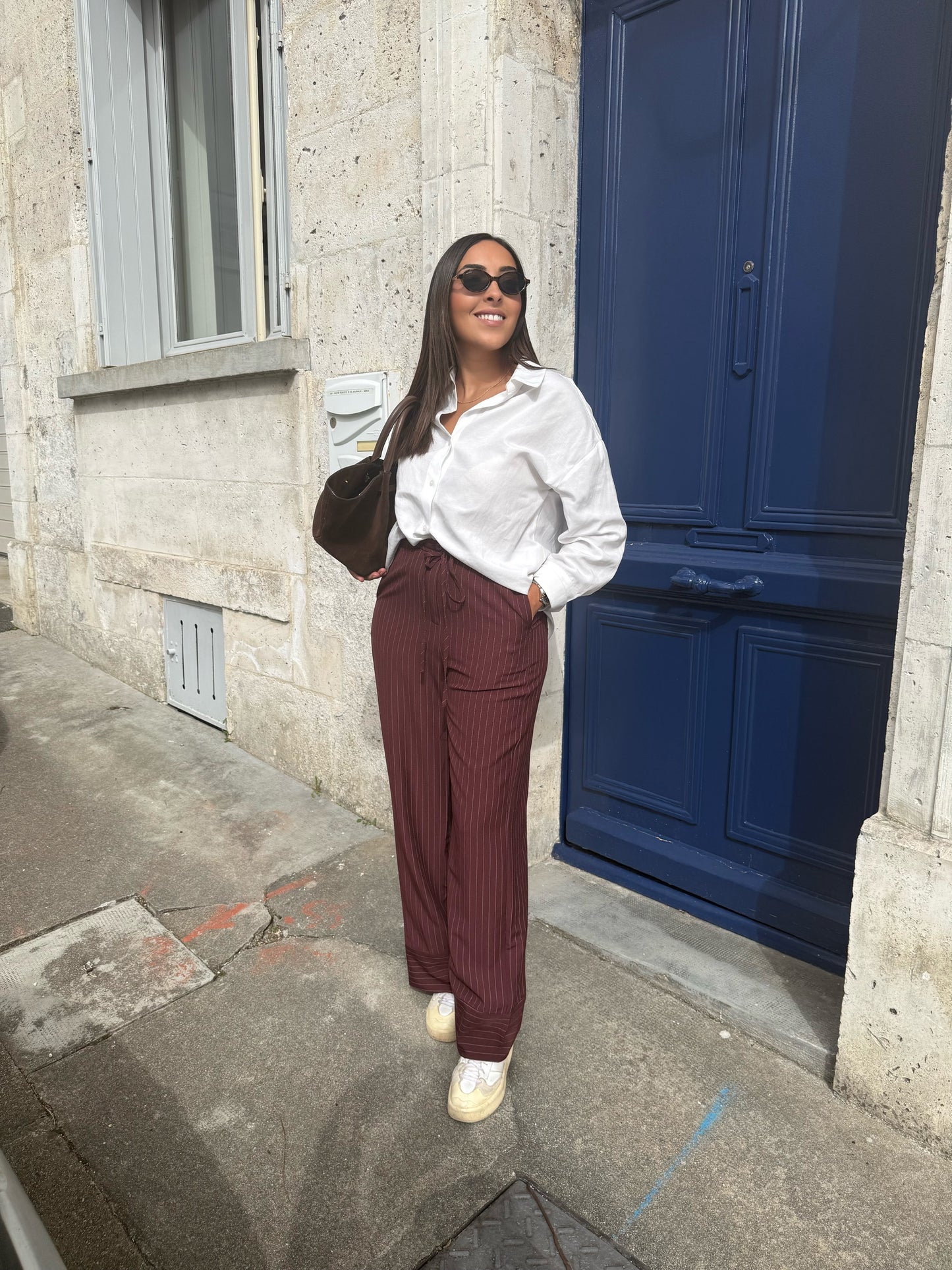 Pantalon fluide bordeaux
