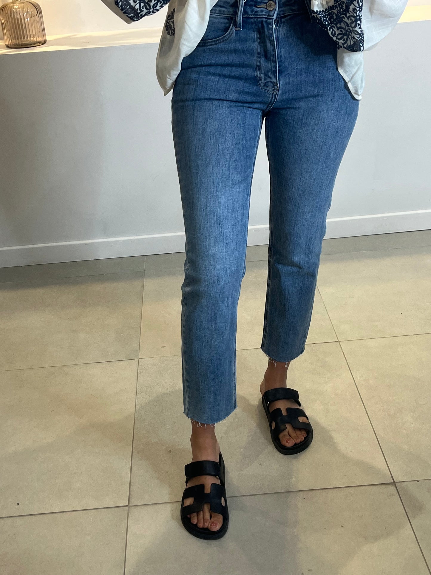 Jean droit taille haute